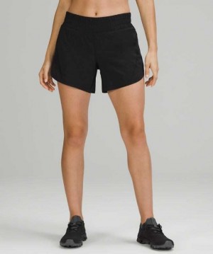 Lululemon Track That Mid-Rise 5" Lined Kadın Şort Siyah | ZPKFMC-741