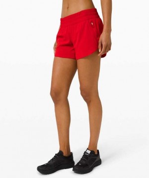 Lululemon Tracker LR 4" Lined Kadın Şort Koyu Kırmızı | CXMHSJ-372