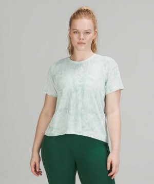 Lululemon Train to Be SS Kadın Üstler Açık Mavi Yeşil | QWETNV-796