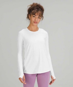 Lululemon Tuck and Flow Long Sleeve Kadın Üstler Beyaz | TYEWMS-249