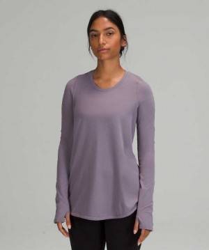 Lululemon Tuck and Flow Long Sleeve Shirt Kadın Üstler Lavanta | UEPGON-534