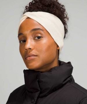 Lululemon Twist Knit Ear Warmer Şapkalar Beyaz | LGWRFS-164