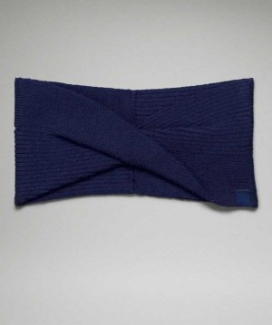 Lululemon Twist Knit Ear Warmer Şapkalar Night Sea | NQERMZ-329