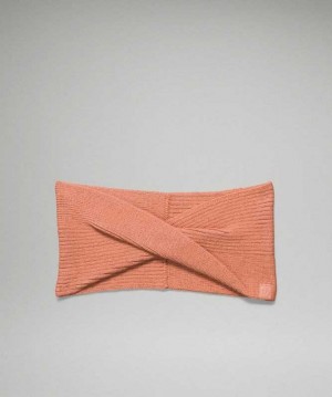 Lululemon Twist Knit Ear Warmer Şapkalar Pembe | PLURVS-413
