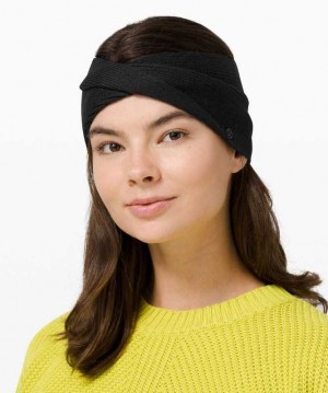 Lululemon Twist Knit Ear Warmer Şapkalar Siyah | WTAHXM-450