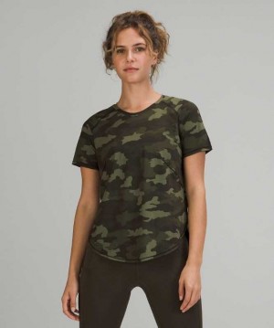 Lululemon UVP Run Sleeve Kadın Üstler Camo Zeytin Yeşili | PWOGVB-294