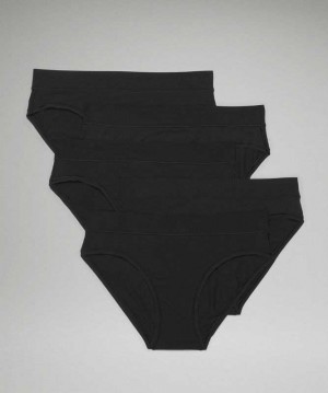 Lululemon UnderEase Mid-Rise Bikini 5 Pack Kadın İç Giyim Siyah | RCAGXK-287