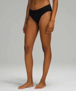 Lululemon UnderEase Mid-Rise Bikini Kadın İç Giyim Siyah | UEWCIS-562