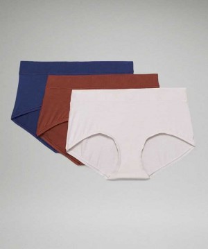 Lululemon UnderEase Mid-Rise Boyshort 3 Pack Kadın İç Giyim Kahverengi | FSAJOH-423