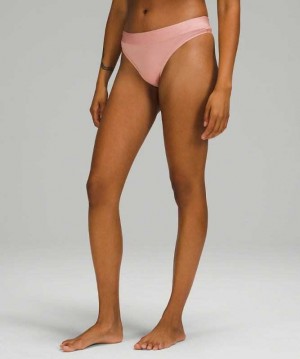 Lululemon UnderEase Mid-Rise Thong Kadın İç Giyim Pembe | ATKCIM-697
