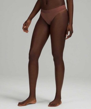 Lululemon UnderEase Mid-Rise Thong Kadın İç Giyim Smoky Topaz | NFDELR-827