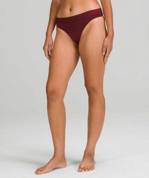 Lululemon UnderEase Mid-Rise Thong Kadın İç Giyim Kırmızı | XRQWIM-961