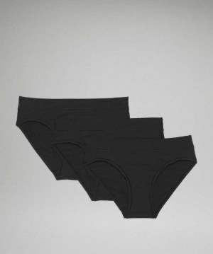 Lululemon UnderEase Mid Rise Bikini 3 Pack Kadın İç Giyim Siyah | MCFVET-570