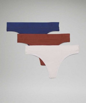 Lululemon UnderEase Thong 3 Pack Kadın İç Giyim Kahverengi | SQRPXZ-317
