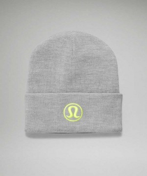 Lululemon Warm Revelation Beanie Şapkalar Gri Sarı | YOKFPC-570