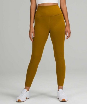 Lululemon Wunder Train High-Rise Tight 25" Kadın Tayt Altın | WHDTAU-536