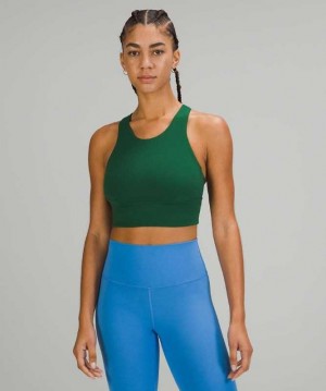 Lululemon Wunder Train Long-Line Kadın Spor Sütyeni Yeşil | ICEBVU-812