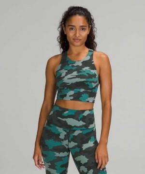 Lululemon Wunder Train Long-Line Kadın Spor Sütyeni Camo | DFMXPR-574