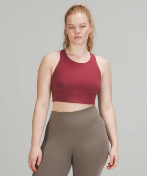 Lululemon Wunder Train Long-Line Kadın Spor Sütyeni Mulled Wine | FRCMGJ-573