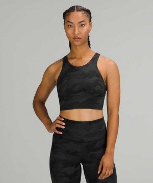 Lululemon Wunder Train Long-Line Kadın Spor Sütyeni Camo Koyu | GWUZDB-937