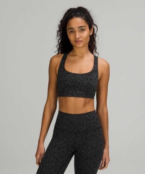 Lululemon Wunder Train Medium Support, C/D Cup Kadın Spor Sütyeni Leopar Camo Koyu | FTSEPZ-532