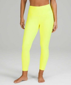 Lululemon Wunder Under High-Rise Tight 25" Kadın Tayt Sarı | TVQFPZ-592