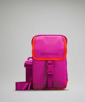 Lululemon Zip-Top Crossbody Çantası Pembe Kırmızı | FOCWBY-492